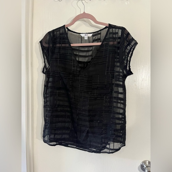 Jack by BB Dakota Tops - Jack by BB Dakota Black Sheer Blouse